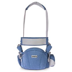 Babyhug Luxe Lift 4-in-1 Ergonomic Hip Seat Carrier: Padded Waist Support, Adjustable Straps, 4 Carrying Positions, Side Storage & Optimal Weight Distribution  For Babies 5 Months+ up to 15 kg - Blue