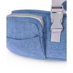 Babyhug Luxe Lift 4-in-1 Ergonomic Hip Seat Carrier: Padded Waist Support, Adjustable Straps, 4 Carrying Positions, Side Storage & Optimal Weight Distribution  For Babies 5 Months+ up to 15 kg - Blue