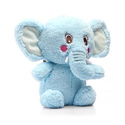 Babyhug Elephant Soft Toy Blue - Length 44 cm