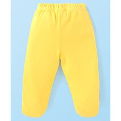 Babyhug Interlock Cotton Knit Bootie Leggings Floral Print Pack of 3 - Pink Yellow & White