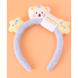 Babyhug Fur Hair Band with Star & Teddy Applique Free Size - Blue