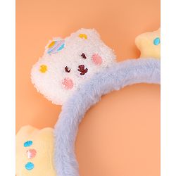 Babyhug Fur Hair Band with Star & Teddy Applique Free Size - Blue