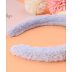 Babyhug Fur Hair Band with Star & Teddy Applique Free Size - Blue