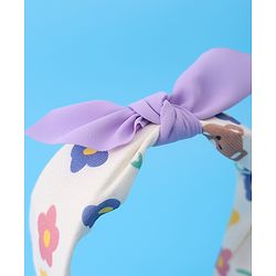 Babyhug Bow Applique Hair Band - Purple