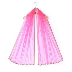 Babyhug Woven Flutter Sleeves Digital Printed Choli Lehenga Set with Dupatta & Lace Detailing - Fuschia