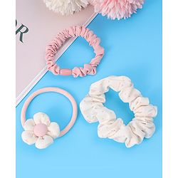 Babyhug Rubber Bands & Scrunchies Set Pack of 3 - Pink