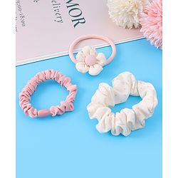 Babyhug Rubber Bands & Scrunchies Set Pack of 3 - Pink