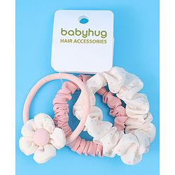 Babyhug Rubber Bands & Scrunchies Set Pack of 3 - Pink