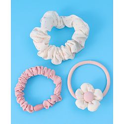 Babyhug Rubber Bands & Scrunchies Set Pack of 3 - Pink