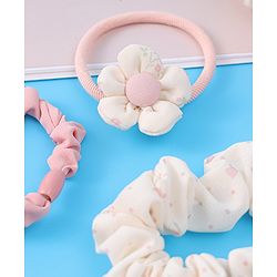 Babyhug Rubber Bands & Scrunchies Set Pack of 3 - Pink