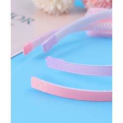 Babyhug Hair Bands Bow Applique with Pearls Embedded Free Size Pack of 2 - Light Pink & Purple