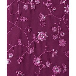 Babyhug Woven Full Sleeves Floral Sequin Embroidered Kurta Pyjama Set - Wine