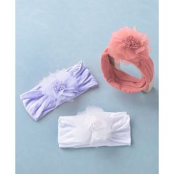 Babyhug Free Size Headbands Floral Applique Pack of 3 - Multicolor