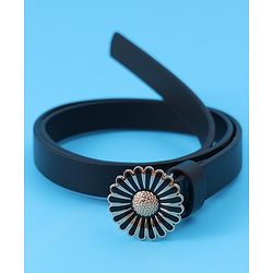 Babyhug Free Size Belt With Floral Buckle - Black