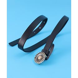 Babyhug Free Size Belt With Floral Buckle - Black