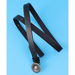 Babyhug Free Size Belt With Floral Buckle - Black
