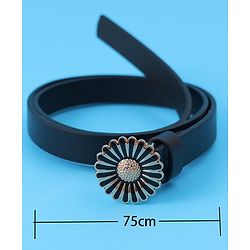 Babyhug Free Size Belt With Floral Buckle - Black