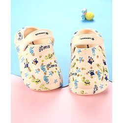 Cute Walk by Babyhug Crab Printed Clogs with Backstrap - Cream