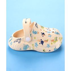 Cute Walk by Babyhug Crab Printed Clogs with Backstrap - Cream