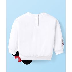 Babyhug Disney Single Jersey Knit Full Sleeves Sweatshirt & Leggings Set with Minnie Mouse Graphics Bow &  Badge Detailing - Black & White