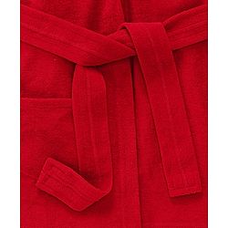 Babyhug Terry Knit Full Sleeve Hooded Bathrobe With Elastic At Waist & Animal Embroidery - Red