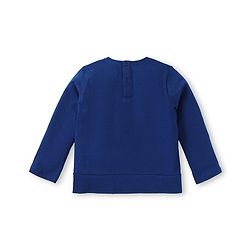Babyhug Cotton Knit Full Sleeves Top with Text Print & Bow Detailing - Navy Blue