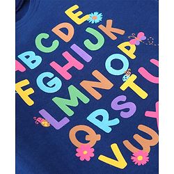 Babyhug Cotton Knit Full Sleeves Top with Text Print & Bow Detailing - Navy Blue