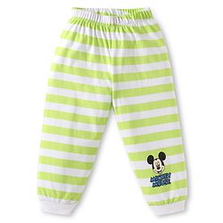 Babyhug Disney Single Jersey Knit Full Sleeves Night Suit with Mickey Mouse Graphics - Lime Green
