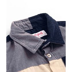 Babyhug Cotton Woven Full Sleeves   Solid Colour Courdroy Shirt - Blue & Grey