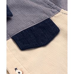 Babyhug Cotton Woven Full Sleeves   Solid Colour Courdroy Shirt - Blue & Grey