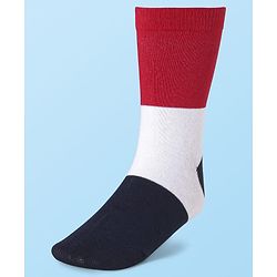 Cute Walk by Babyhug Knit Antibacterial Ankle Length Striped Socks with Polka Dot & Star Print Pack of 5 - Navy & Red