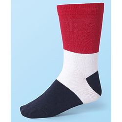 Cute Walk by Babyhug Knit Antibacterial Ankle Length Striped Socks with Polka Dot & Star Print Pack of 5 - Navy & Red