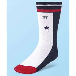 Cute Walk by Babyhug Knit Antibacterial Ankle Length Striped Socks with Polka Dot & Star Print Pack of 5 - Navy & Red