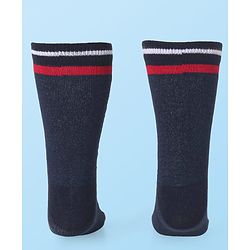 Cute Walk by Babyhug Knit Antibacterial Ankle Length Striped Socks with Polka Dot & Star Print Pack of 5 - Navy & Red