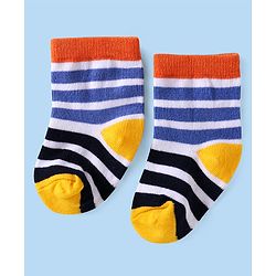 Cute Walk by Babyhug Ankle Length Socks with Stripes Pack of 5 - Yellow & Blue