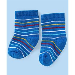 Cute Walk by Babyhug Ankle Length Socks with Stripes Pack of 5 - Yellow & Blue