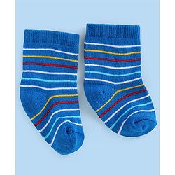 Cute Walk by Babyhug Ankle Length Socks with Stripes Pack of 5 - Yellow & Blue