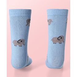 Cute Walk By Babyhug Cotton Knit Anti-Bacterial Ankle Length Elephant & Animal Designed Socks Pack Of 5 - Red Green & White