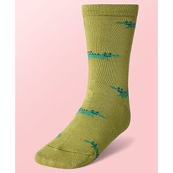 Cute Walk By Babyhug Cotton Knit Anti-Bacterial Ankle Length Elephant & Animal Designed Socks Pack Of 5 - Red Green & White