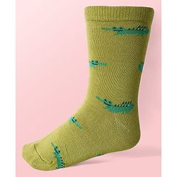 Cute Walk By Babyhug Cotton Knit Anti-Bacterial Ankle Length Elephant & Animal Designed Socks Pack Of 5 - Red Green & White