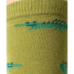 Cute Walk By Babyhug Cotton Knit Anti-Bacterial Ankle Length Elephant & Animal Designed Socks Pack Of 5 - Red Green & White