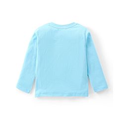 Babyhug Cotton Knit Full Sleeves Night Suit with Bear Print - Sky Blue