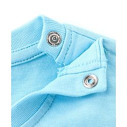 Babyhug Cotton Knit Full Sleeves Night Suit with Bear Print - Sky Blue