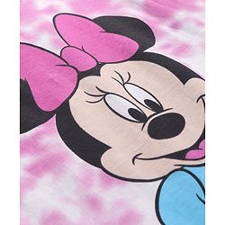 Babyhug Disney Single Jersey Knit Frill Sleeves Nighty with Minnie Mouse Graphics - White