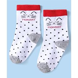Cute Walk by Babyhug Non Terry Knit Anti-Bacterial Ankle Length Socks With Polka Dots & Strips Pack of 7 - Multicolor