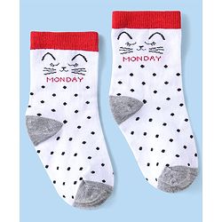 Cute Walk by Babyhug Non Terry Knit Anti-Bacterial Ankle Length Socks With Polka Dots & Strips Pack of 7 - Multicolor