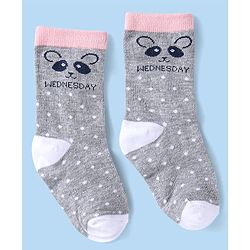 Cute Walk by Babyhug Non Terry Knit Anti-Bacterial Ankle Length Socks With Polka Dots & Strips Pack of 7 - Multicolor