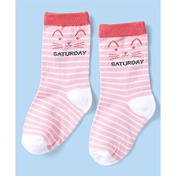Cute Walk by Babyhug Non Terry Knit Anti-Bacterial Ankle Length Socks With Polka Dots & Strips Pack of 7 - Multicolor