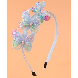 Babyhug Butterfly & Sequin Applique Hair Band - Blue