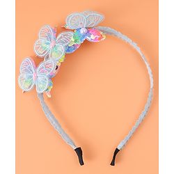 Babyhug Butterfly & Sequin Applique Hair Band - Blue